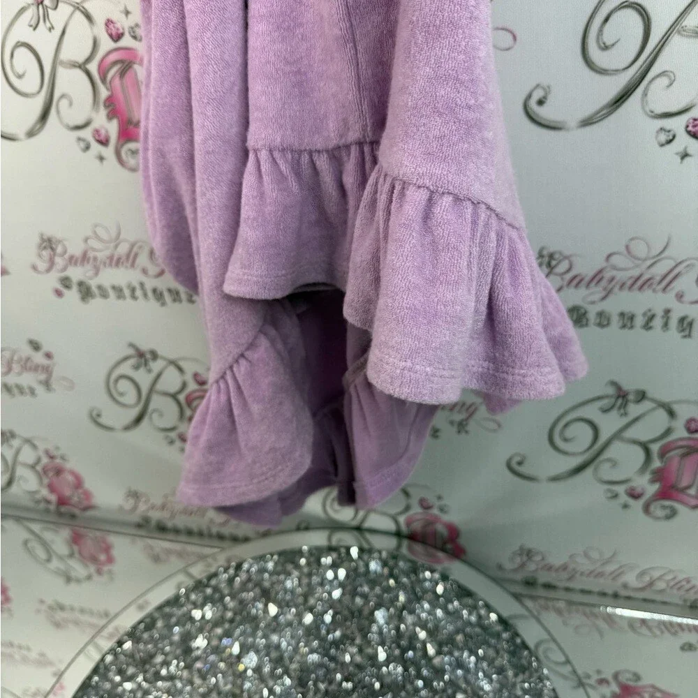 MAJORELLE dress cut out sides Oring detail terry cloth towel Lavender Dress - Picture 5 of 15